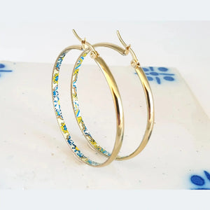 Bia - Blue and yellow tile earrings