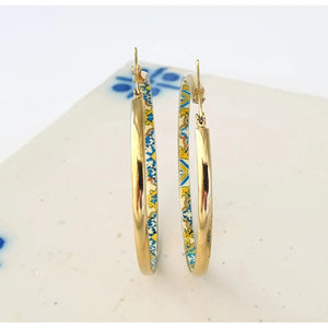 Bia - Blue and yellow tile earrings