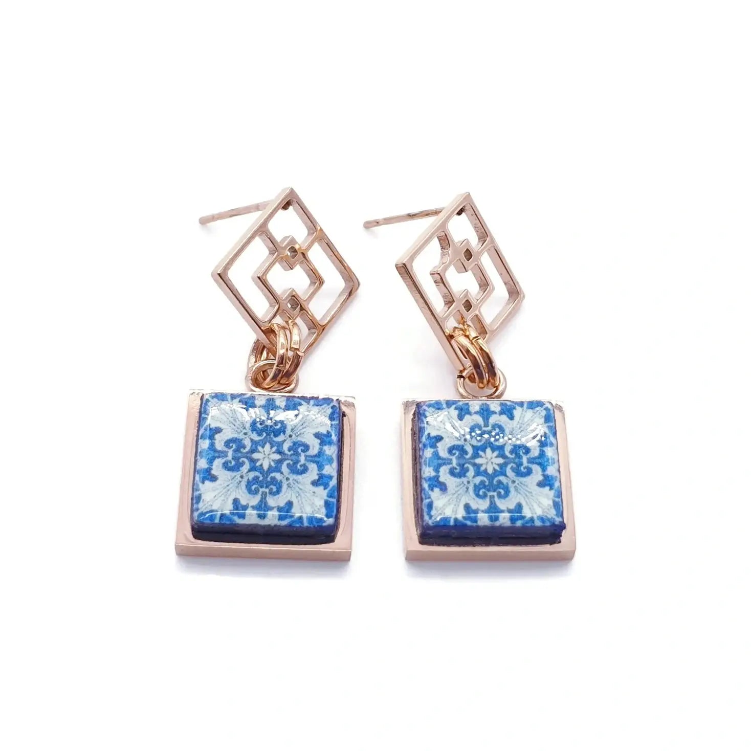 Brunilda - Old tiles earrings