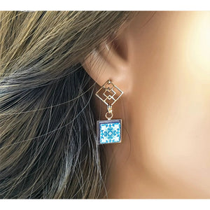 Brunilda - Old tiles earrings