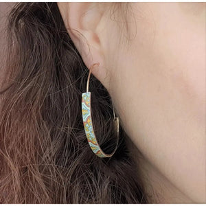 Chaya - Golden tile earrings