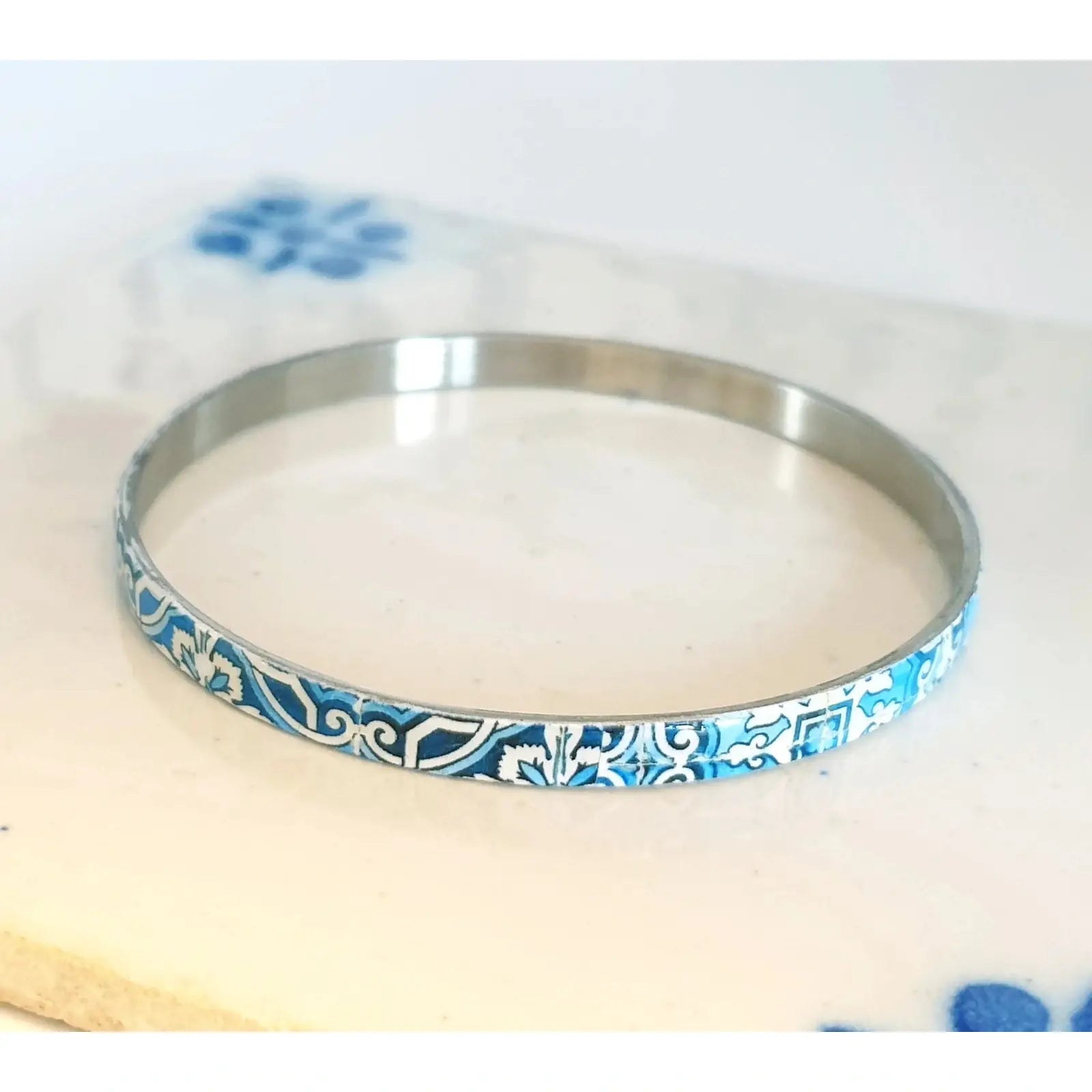 Christine- Portuguese tile bangle bracelet