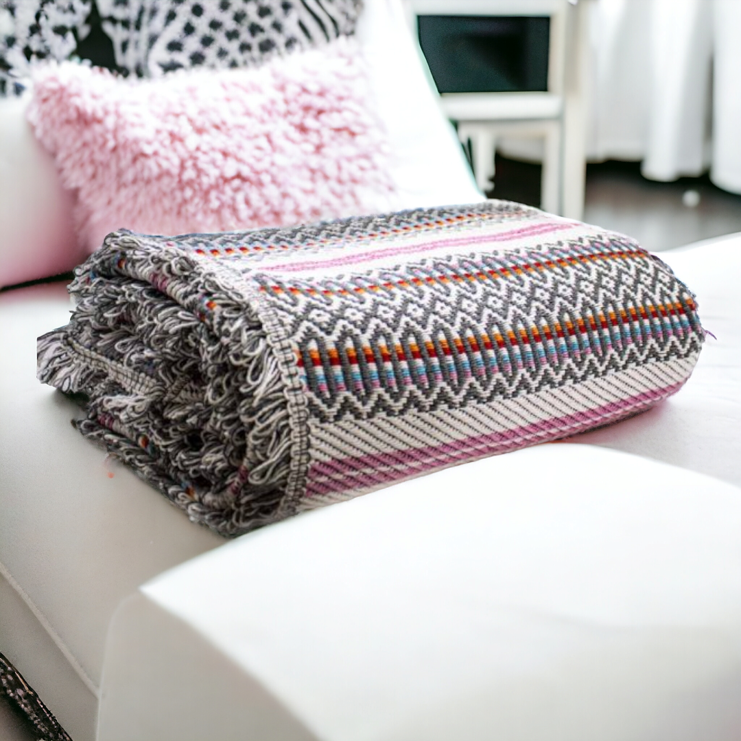 Couverture typique Alentejana gris-rose