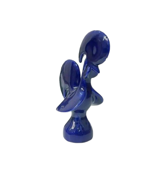 Coq Portugais céramique émaillée - bleu