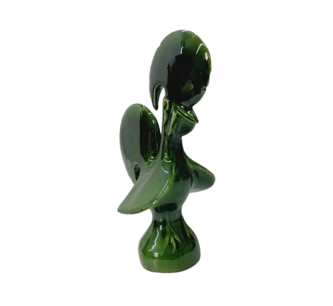 Coq Portugais céramique émaillée - vert
