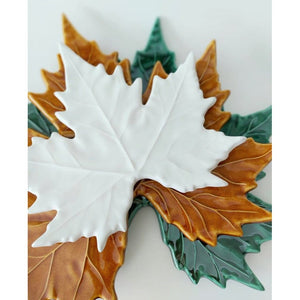 White Ceramic Maple Leaf
