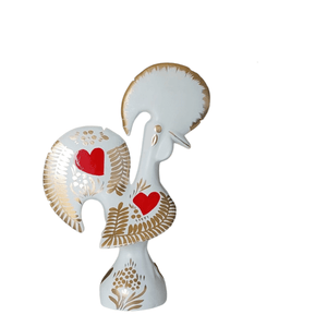 Portuguese rooster in ceramic hearts