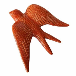 Ceramic swallow - burnt orange
