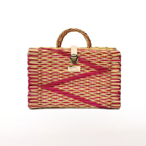100% natural reed basket - red