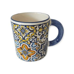 Azulejos pattern coffee cup and small bowl (blue bowl option)