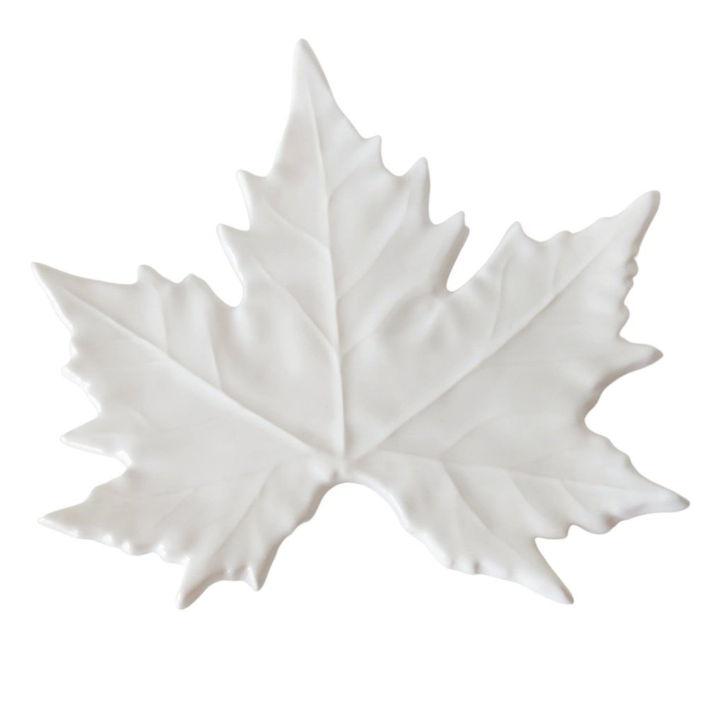 White Ceramic Maple Leaf