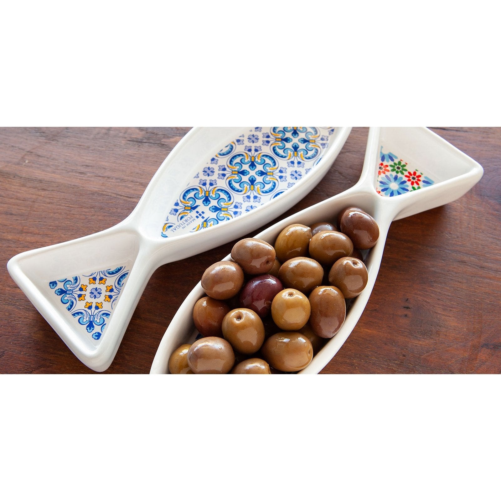 Plat à olives ''sardine'' en céramique (choix de motifs)