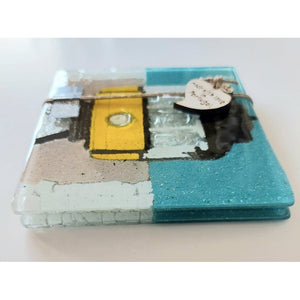 Coasters ''Eletrico 28'' in fused glass (set of 2)