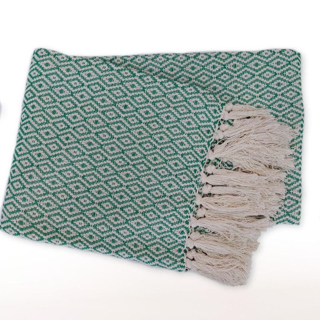 Green diamond pattern blanket